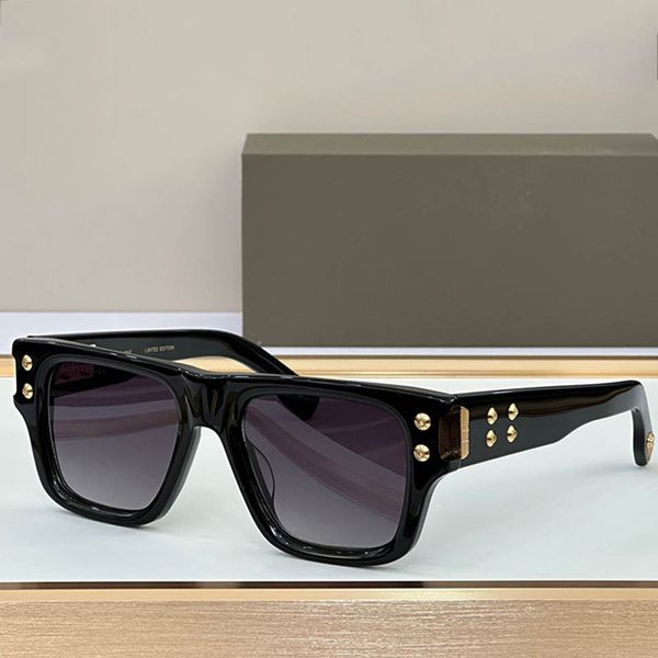 

mens designer square sunglasses dts418 acetate fiber frame hexagon screw mirror leg sunglasses men outdoor vacation glasses with original bo, White;black