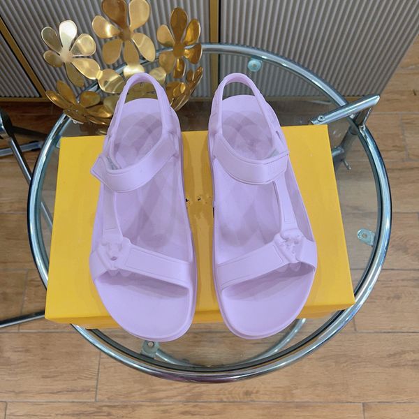 

2023 brand designer slippers classic flat leather bath beach second uncle sandals slides sand shoes woman slipper luxury summer lady cartoon, Black