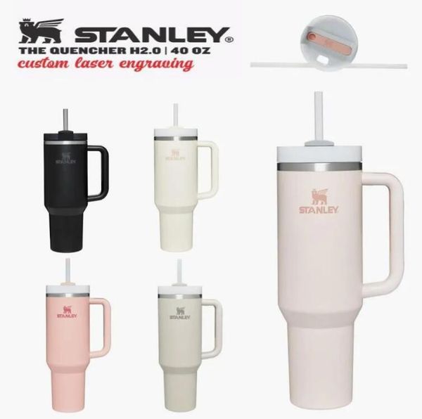 

stanley quencher h2.0 40oz stainless steel tumblers cups with silicone handle lid straw 2nd generation car mugs keep drinking cold water bot