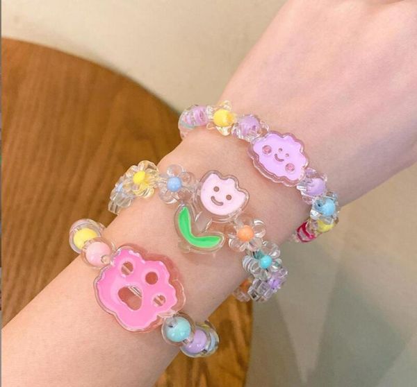 

multi styles kids jewelry bracelet accessory multi beads flower watermelon charms bracelets girl birthday gift2287656, Red;brown