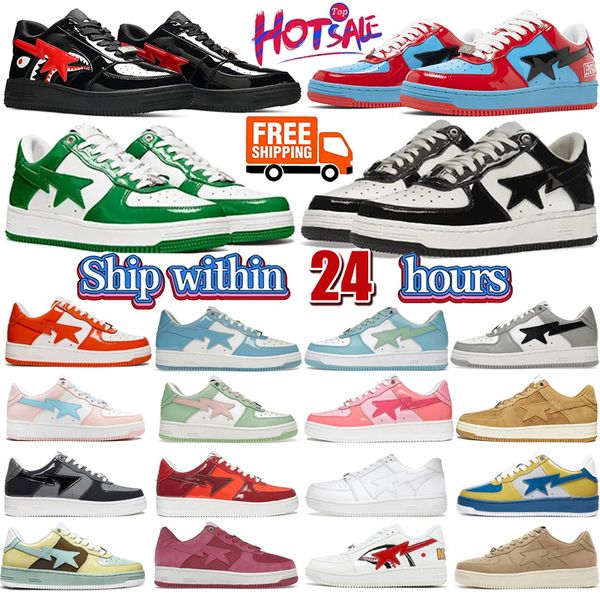 

2023 designer casual shoes low for men sneakers patent leather black white blue camouflage skateboarding jogging sports star trainers