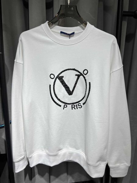 

23fw men's designer sweater hoodie paris jacquard double logo round neck sweater letter women's sweatshirt black and white m-3xl, Black;brown
