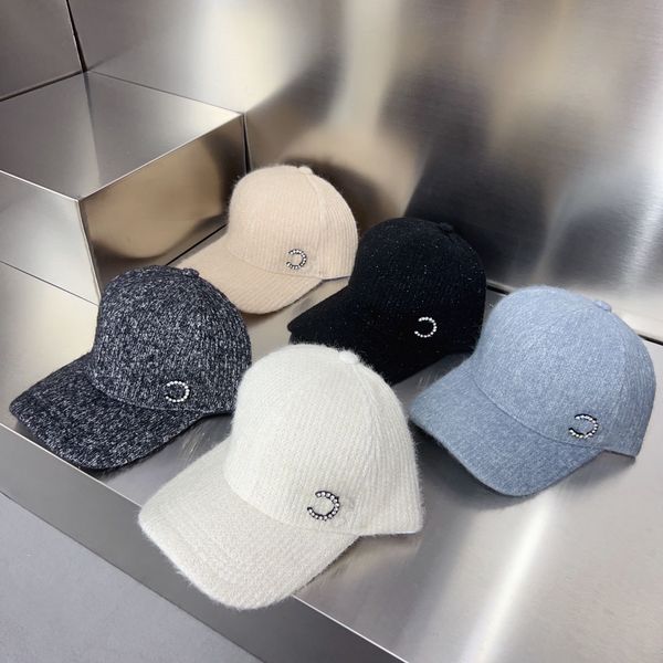 

designer double letter baseball cap casquette men women winter outdoor warm ball caps brand wool fitted hat, Blue;gray