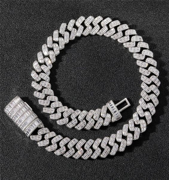 

17mm 1624inch fashion mens hip hop chains gold plated cz cuban necklace bracelet for men punk jewelry8970375, Silver