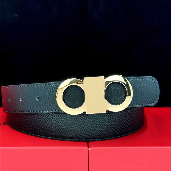 

fashion smooth buckle waistband luxury designer leather belt classic retro men business casual women jeans formal belt width 3.3cm high-qual, Black;brown