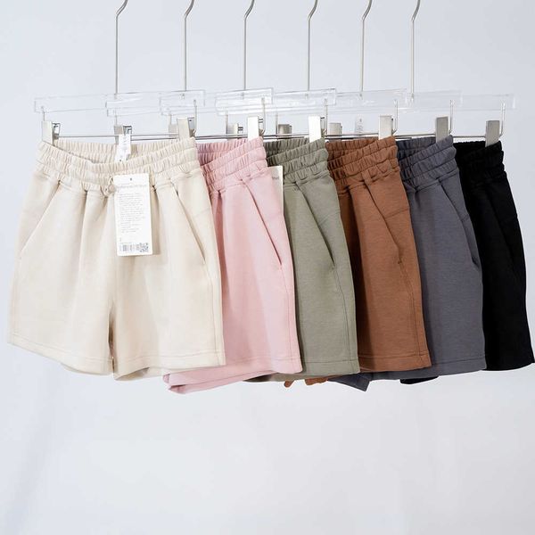 

lulu shorts yoga women's running summer sport short pant pockets high waisted elastic athletic workout gym woman shorts
