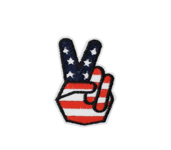 

10 pcs flag finger patches for clothing bags iron on transfer applique patch for jacket jeans diy sew on embroidery badge8263484, Black