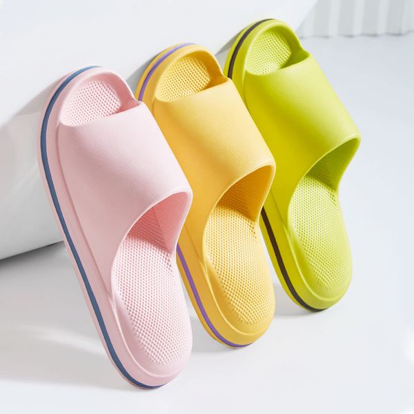 

womens summer slipper fashion outwear cushion eva rebound soft sole household thick sole slippers purple white, Black