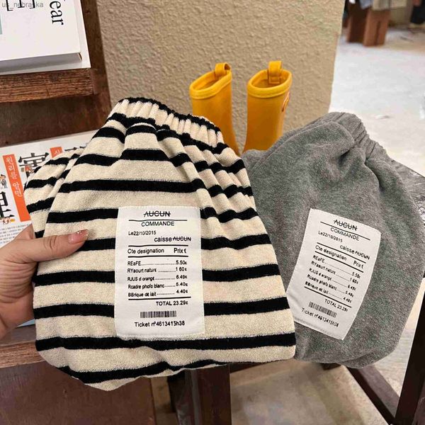 

children's pants 2022 autumn new boys girls striped sweatpants baby casual wideleg trousers l230518, Blue