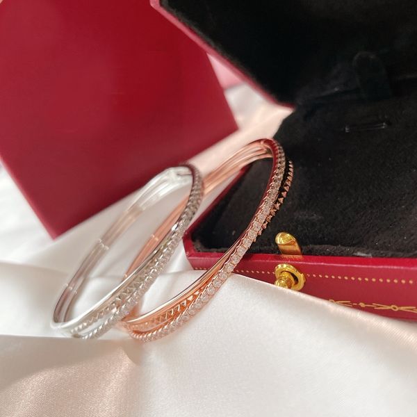 

trendy diamond bracelet designer love bangle women men titanium steel 18k gold plated jewelry gifts, Black