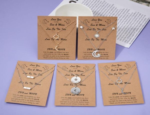 

gold and silver plated stainless steel star moon pendant necklace 2pcsset5898194