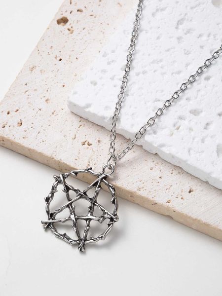 

women's accessories one pentagram necklace, Silver