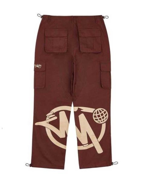 

2023 minus two cargo pants harajuku casual loose punk rock straight wide leg trouser streetwear y2k retro street trend overalls dpy2, Black
