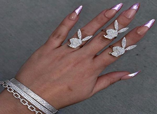 

cluster rings ins hiphop ring vintage animal cubic zirconia open finger adjustable for women girls fashion jewelry gift2067010, Golden;silver