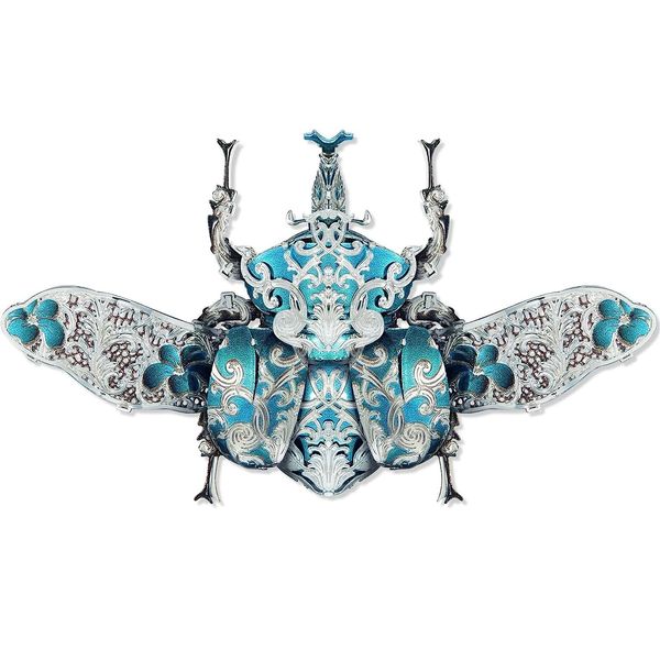

piececool 3d metal puzzle rhinoceros beetle insect fashion brooch model craft collection brain teaser stress relief toys handmade entertainm