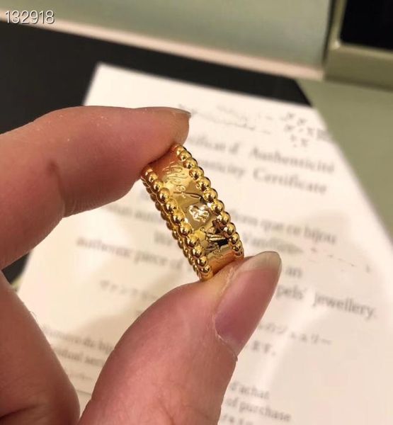 

luxury perlee brand designer copper with 14k gold plated logo engraved us 68 wide ring for women jewelry2220111, Silver