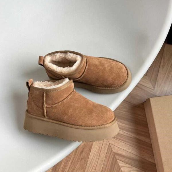 

designer ultra mini platform boots women tazz tasman suede slippers womens australia snow boot winter warm wool shoes australian bootes fur, Black