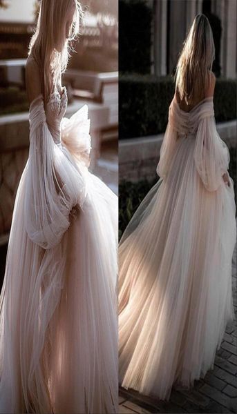 

lantern sleeves aline wedding dresses boho country wedding bride gowns bohemian bridal dress custom vestidos de novia8000684, White