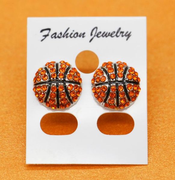 

basketball rhinestone round yellow softball stud earrings gift for sports mom spots team gift for her softball mom fashion earring9332684, Silver
