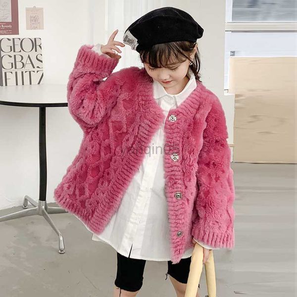 

down coat lamb wool coats girls streetwear o-neck fur jackets kids autumn winter thick warm plush coat for children knitting cardigan hkd230, Blue;gray