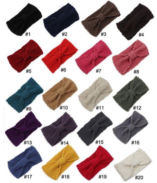 

winter new fashion solid wool warm crochet bow headband for lady women head bands knitting hair band headwraps turban hair accesso3022995, Silver