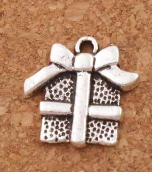 

christmas gift box with ribbon bow charm beads 120pcslot pendants fashion jewelry diy fit bracelets necklace earrings l3944430348, Bronze;silver