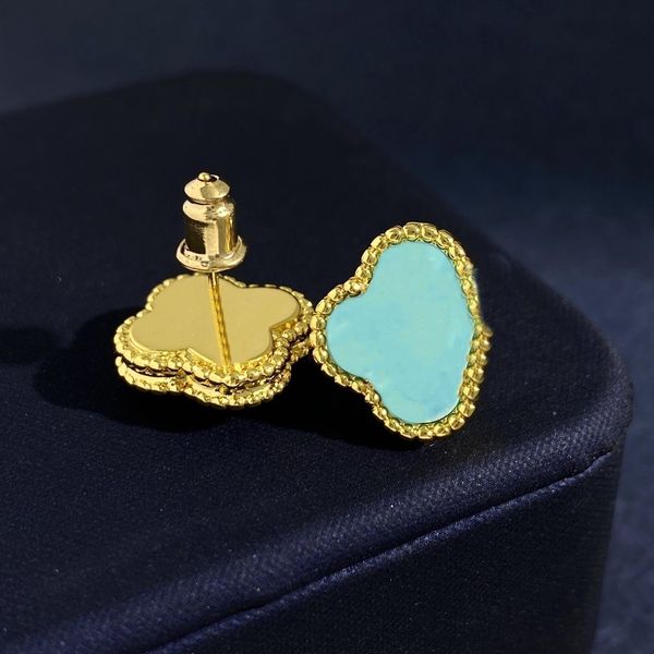 

designer studs earrings van retro cleef charm studs earrings stainless steel gold studs agate women's wedding jewelry gifts hfvhdje gcd, Golden;silver