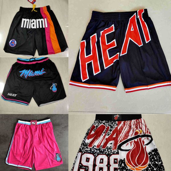 

miami''heat''men throwback basketball shorts pocket
