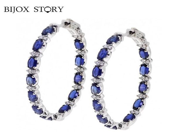 

bijox story elegant drop earrings 925 sterling silver jewelry with sapphire gemstone for female wedding party earring whole7059256
