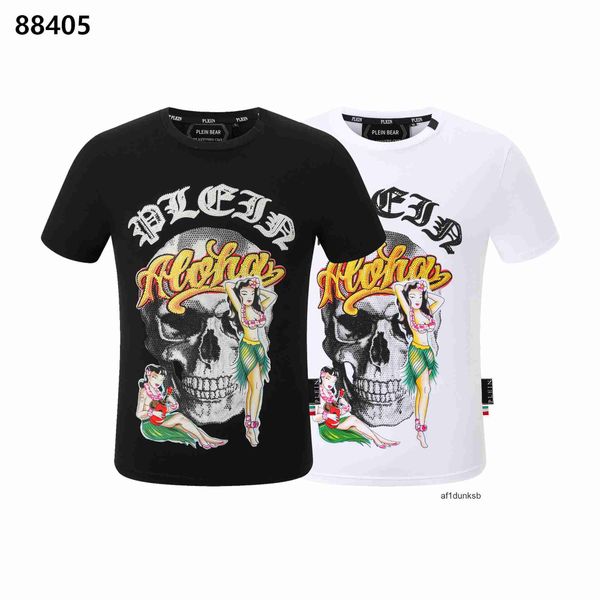 

tshirt plein philipps ss bear t hop mens designer hawaii tshirts brand neck pp skulls hip men t-shirt round tees 161249, White;black
