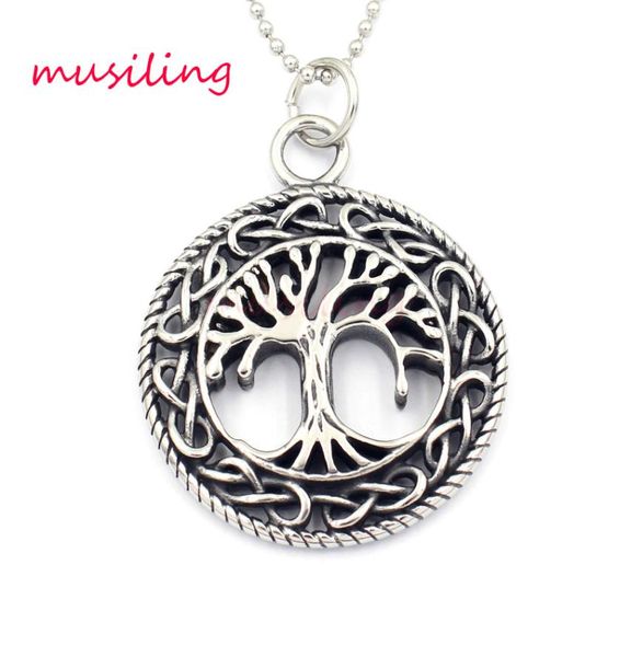

tree of life 316l stainless steel pendants necklace chain pendulum charms reiki amulet fashion mens jewelry9944944, Silver