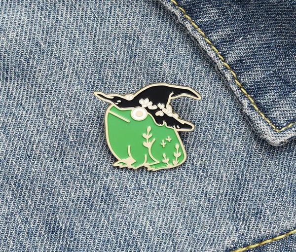 

cute witch hat enamel brooches pin for women girl fashion jewelry accessories metal vintage brooches pins badge whole gift3572921, Gray