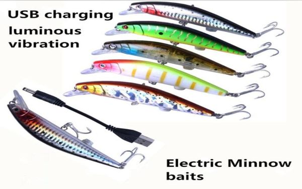 

twitching lure 12cm19g 472in067oz electric minnow baits luminous vibration usb charging lure fishing bait hard baits highqual4630525