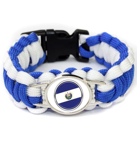 

20pc el salvador flag paracord survival outdoor camping bracelets for women men girls friendship rope 550 7 bracelet jewelry3925534, Golden;silver