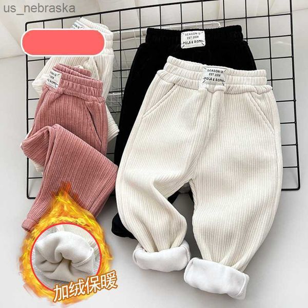 

winter plus velvet warm pants children casual sports trousers boys girls thicken pants autumn kids fleece trousers l230518, Blue