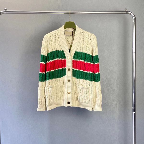 

men's plus size cardigan sweater 2023 autumn/winter letter knitted sweater protective knitting machine women's round neck fashion, Black;brown