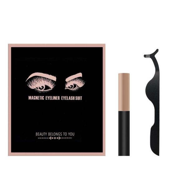 

3 pairs magnetic eyelashes false lashes liquid eyeliner tweezer eye makeup set 3d magnet false eyelashes no glue1697978
