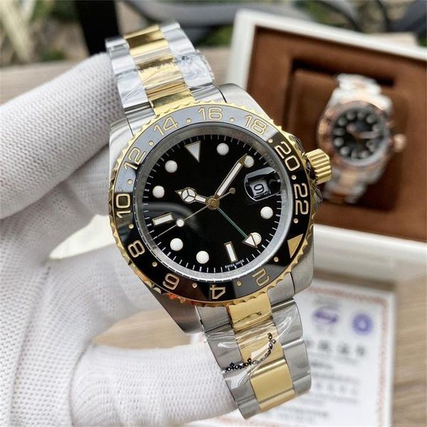 

man watch luxury designer watch mens designer watches automatic mechanical submariners movement luminous sapphire waterproof gold watch, Slivery;brown