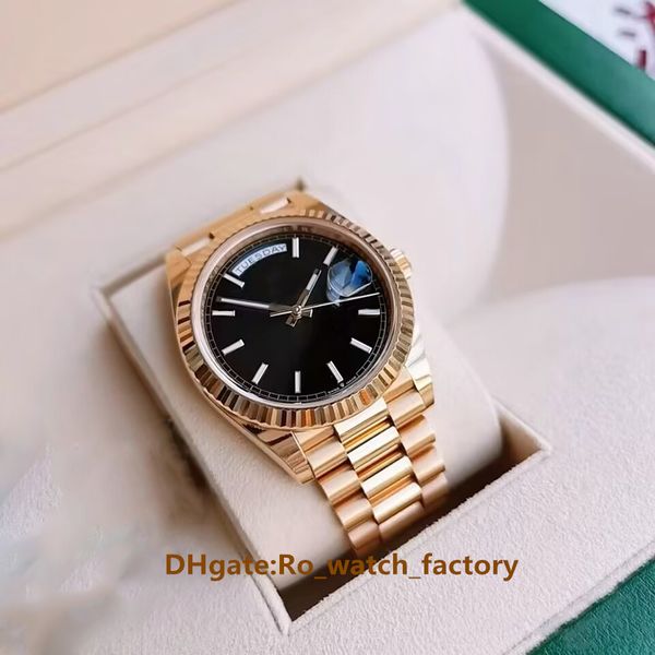 

men watch 40mm 18k gold 3235 movement automatic mens bracelet watches luminous waterproof black disk 228238 wristwatches, Slivery;brown