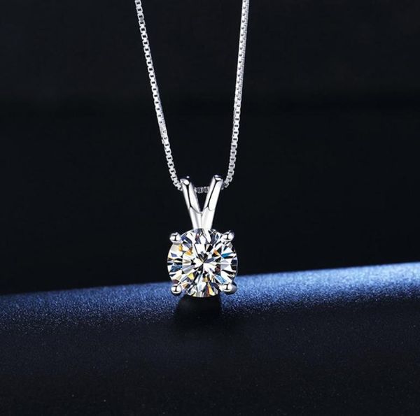 

white 6mm8mm lab diamond solitaire pendants necklace 925 sterling silver choker statement necklaces women fashion jewelry xn1172323302