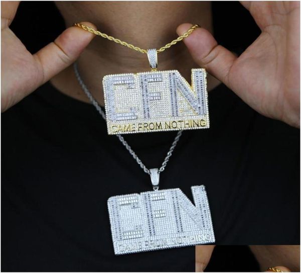 

chains chains iced out sparking cubic zirconia letter came from not thing pendant personality trendy fashion hip hop 5a cz cfn cha9070375, Silver