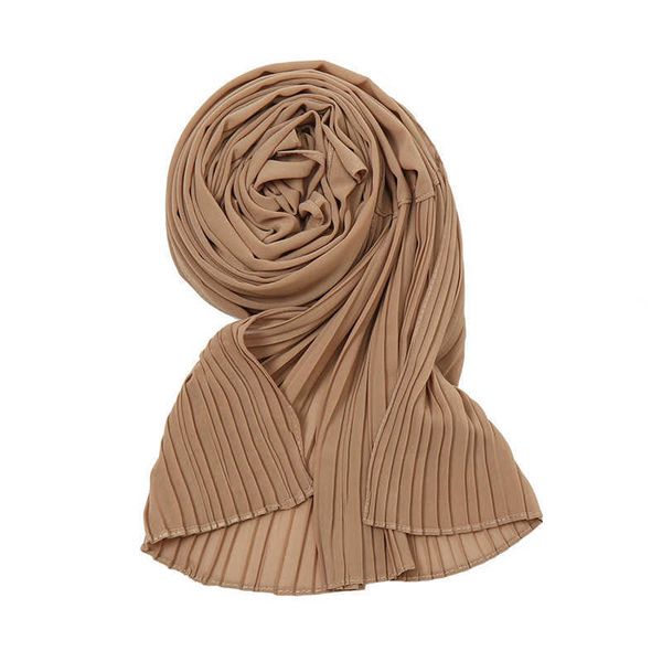 

2021 plain bubbles crinkle chiffon hijab scarf kid solid color shawl and wraps hijab muslim femme long scarves head scarf121, Red;brown