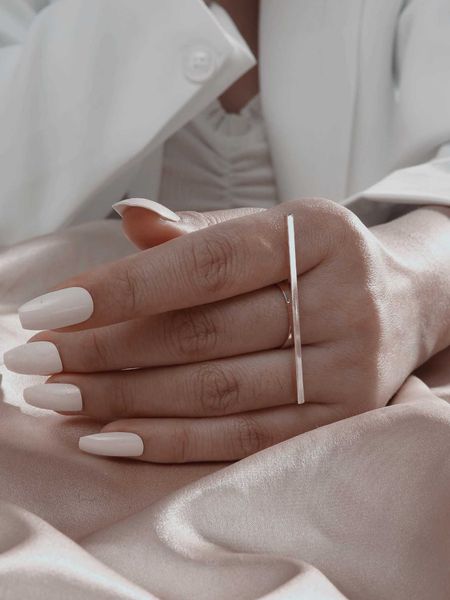 

women's accessories geometric decor cuff ring, Silver