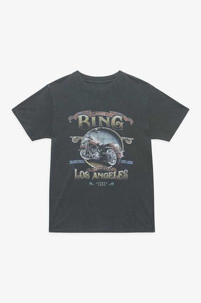 

anine ab bing tee shirt motorcycle letter printing black gray cotton women's short sleeve t-shirt t shirt shirt, White