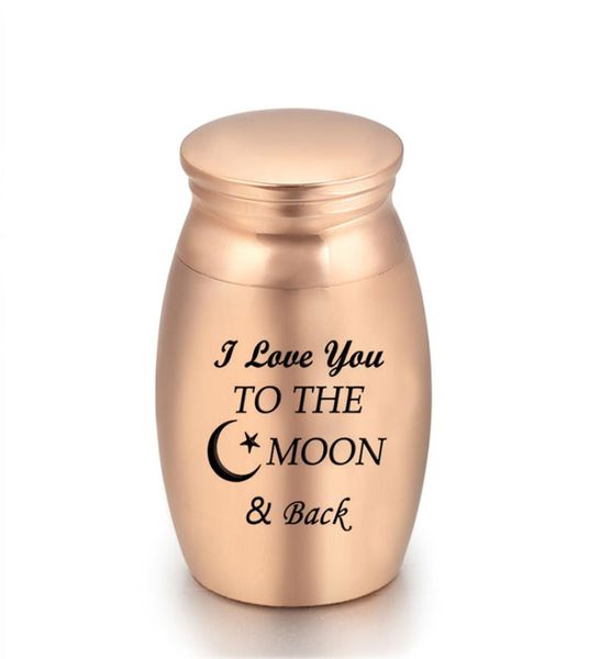 

25x16mmmini cremation urns funeral urn for ashes holder small keepsake memorials jar l love you to the moon and back9216849, Silver