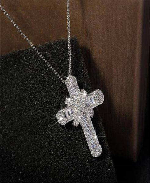 

victoria wieck luxury jewelry real 925 sterling silver pave white z cz diamond gemstones cross pendant lucky women necklace fo2794889