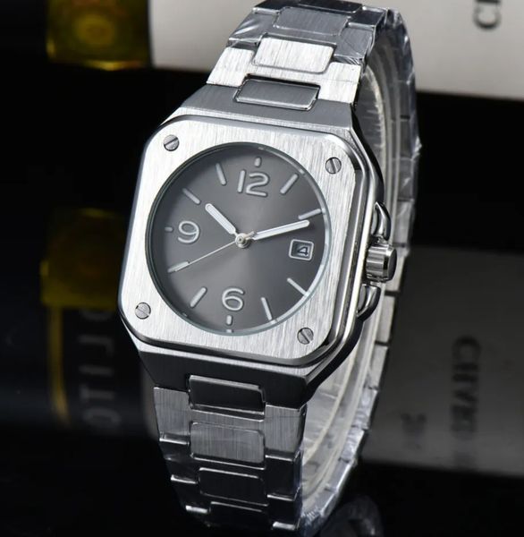 

aaa mens full functional wristwatch quartz movement male time clock watch fulll stainless steel band sapphire glass relogio masculino wrist, Slivery;golden