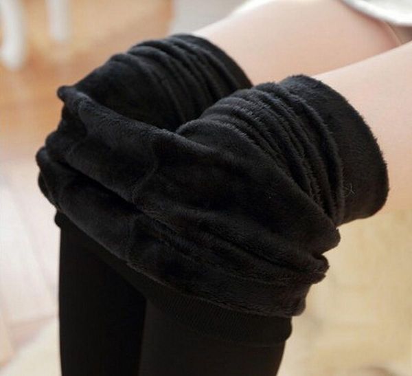 

whole female faux cashmere leggings winter trend warm women knitting leggings elastic thicken velvet lady039s legging skin7896632, Black
