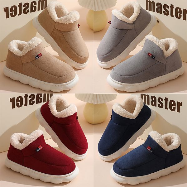 

women winter boot designer men real warm grey blue red brown men and womens snow boot cotton shoes, Black