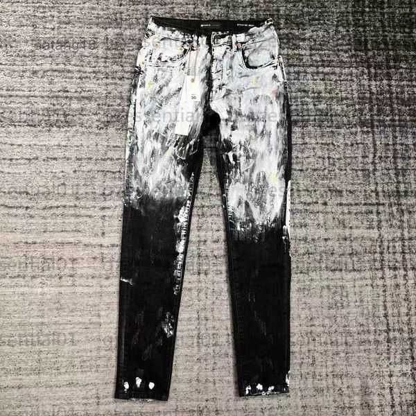 

purple jeans designer mens black denim tears ripped straight regular washed old long fashion hole stack ovc5, Blue